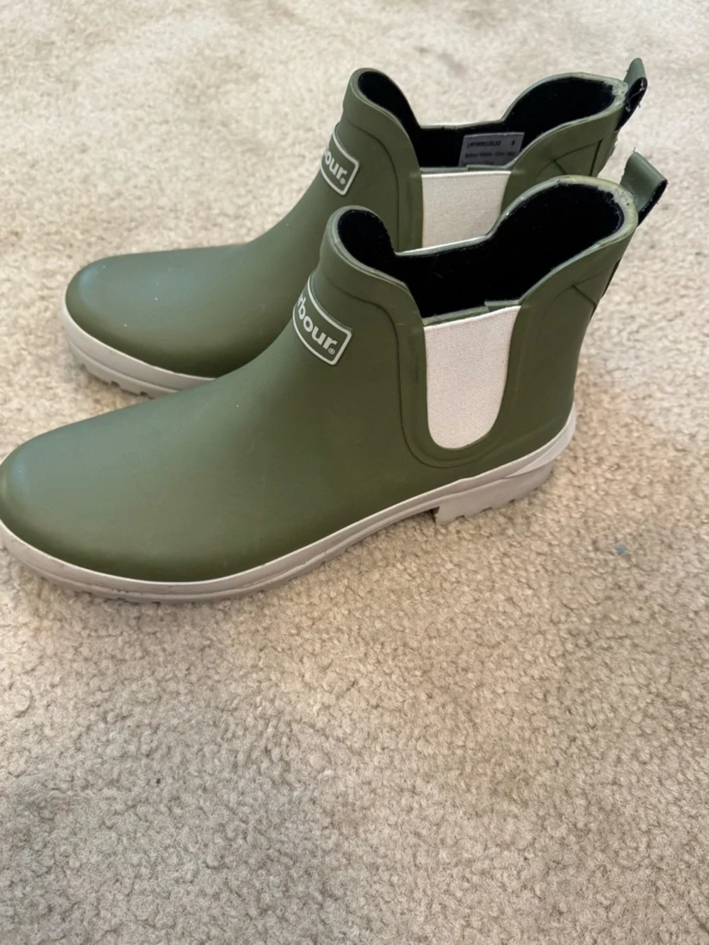 Barbour Olive Green Chelsea Rain Ankle Boots